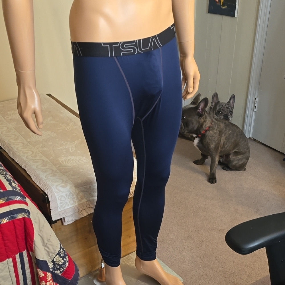 Men's Navy Compression Leggings